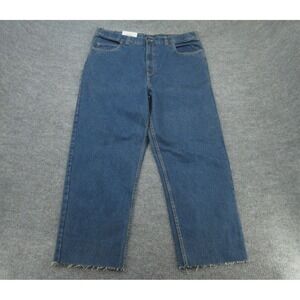 Harbor Bay Mens Jeans Straight Fit NWT Blue Raw Hem 40/34